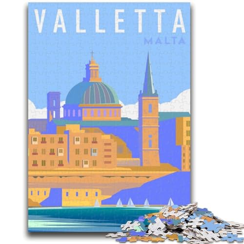 Puzzle mit 1000 Teilen für Teenager, Valletta, ab 14 Jahren, Quizspiel, Spaß für zu Hause, Geburtstagsgeschenk, Reisegeschenk (Größe 38x26cm) von LYXIANY