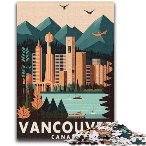 Puzzle mit 1000 Teilen für Teenager, Vancouver, Kanada, Reisen, ab 14 Jahren, Quizspiel, Spaß für zu Hause, Aktivitäten, Geburtstagsgeschenk, Reisegeschenke (Größe 38x26cm) von LYXIANY