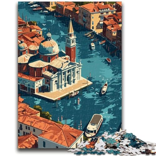 Puzzle mit 1000 Teilen für Teenager, Venedig von Oben, ab 14 Jahren, Quizspiel, Spaß für zu Hause, Geburtstagsgeschenk, Reisegeschenk (Größe 38x26cm) von LYXIANY