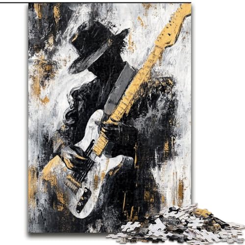 Puzzle mit 1000 Teilen für Teenager, die Gitarre Spielen, Ölgemälde, anspruchsvolles Spiel und Lernspiel für die ganze Familie zum Geburtstag, Weihnachten, 50x75cm von LYXIANY