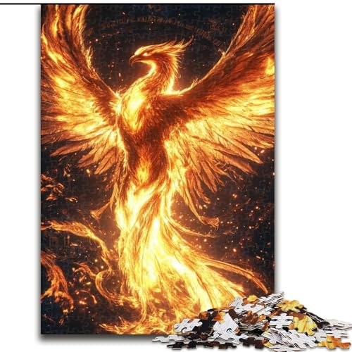 Puzzle mit 1000 Teilen für Teenager, geheimnisvoller Phönix, Elefantenspielzeug, Denkspiel, Geburtstagsgeschenk, Geschenke, Wandkunst für Kinder ab 14 Jahren (Größe 26x38cm) von LYXIANY