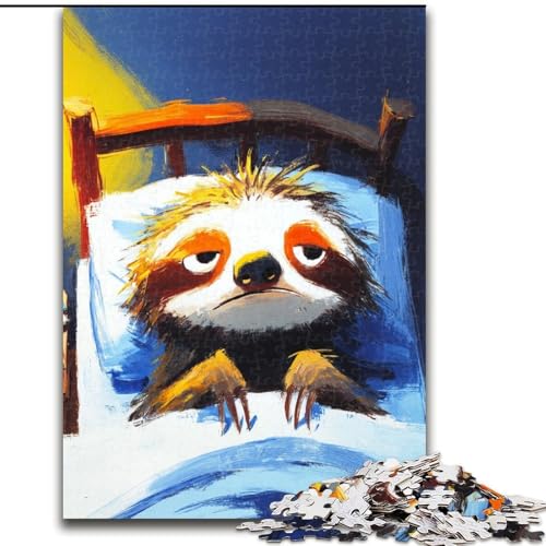 Puzzle mit 1000 Teilen für Teenager, schlafendes Faultier, Herausforderung für die Gehirnintelligenz, süchtig machendes Spielzeug, Geburtstagsgeschenk, Geschenke, Wandkunst (Größe 50x75cm) von LYXIANY
