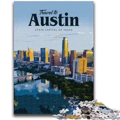 Puzzle mit 1000 Teilen für Teenager Besuchen Sie Austin für Kinder ab 14 Jahren Quizspiel, Spaß für zu Hause, Geburtstagsgeschenk, Reisegeschenke (Größe 50x75cm) von LYXIANY
