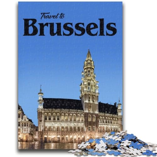 Puzzle mit 1000 Teilen für Teenager Besuchen Sie Brüssel für Kinder ab 14 Jahren Quizspiel, Spaß für zu Hause, Geburtstagsgeschenk, Reisegeschenk (Größe 38x26cm) von LYXIANY