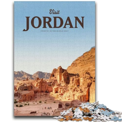 Puzzle mit 1000 Teilen für Teenager Besuchen Sie Jordanien Für Kinder ab 14 Jahren Quizspiel Spaß für zu Hause Geburtstagsgeschenk Reisegeschenke (Größe 38x52cm) von LYXIANY