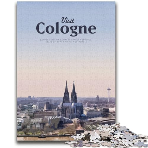 Puzzle mit 1000 Teilen für Teenager Besuchen Sie Köln für Kinder ab 14 Jahren Quizspiel, Spaß für zu Hause, Geburtstagsgeschenk, Reisegeschenk (Größe 38x52cm) von LYXIANY