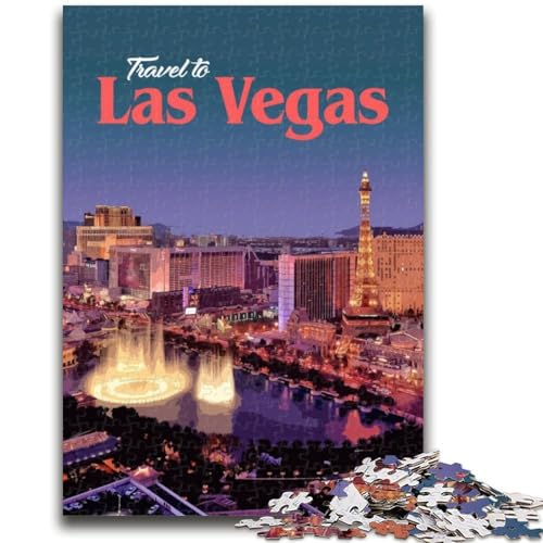 Puzzle mit 1000 Teilen für Teenager Besuchen Sie Las Vegas für Kinder ab 14 Jahren Quizspiel, Spaß für zu Hause, Geburtstagsgeschenk, Reisegeschenke (Größe 38x26cm) von LYXIANY