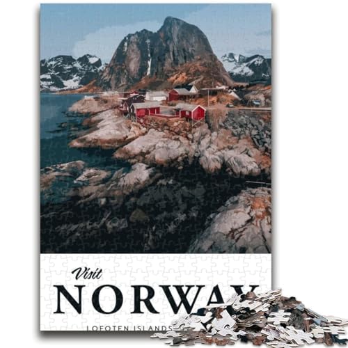 Puzzle mit 1000 Teilen für Teenager Besuchen Sie Norwegen Für Kinder ab 14 Jahren Quizspiel Spaß für zu Hause Geburtstagsgeschenk Reisegeschenke (Größe 38x26cm) von LYXIANY