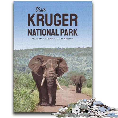 Puzzle mit 1000 Teilen für Teenager Besuchen Sie den Krüger-Nationalpark für Kinder ab 14 Jahren Quizspiel, Spaß für zu Hause, Geburtstagsgeschenk, Reisegeschenk (Größe 38x52cm) von LYXIANY