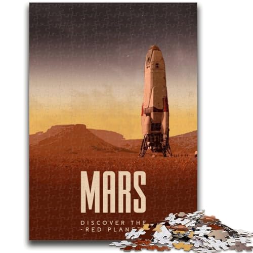 Puzzle mit 1000 Teilen für Teenager Besuchen Sie den Mars, ab 14 Jahren Quizspiel, Spaß für zu Hause, Geburtstagsgeschenk, Reisegeschenk (Größe 38x26cm) von LYXIANY