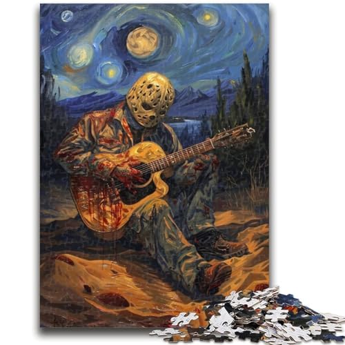Puzzle mit 1000 Teilen für Teenager-Geschenke. Gitarre Spielen unter den Sternen für Kinder ab 14 Jahren. Quizspiel, Spaß für zu Hause, Geburtstagsgeschenk, Reisegeschenke, 50x75cm von LYXIANY