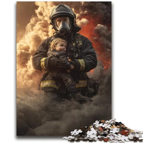 Puzzle mit 1000 Teilen für kleine Mädchen und Feuerwehrmänner, Lernspiele, Heimdekoration, Geschenk für die ganze Familie (38x52cm) von LYXIANY
