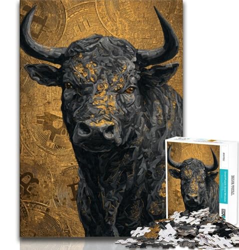 Puzzle mit 1000 Teilen zum Malen von Bullen für Teenager, Stressabbau, schwierige Herausforderung, gutes Geschenk für die ganze Familie (38x26cm) von LYXIANY