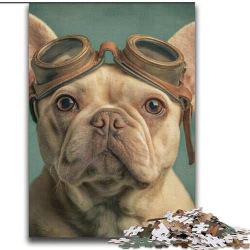 Puzzle mit 2000 Teilen für Piloten der Französischen Bulldogge, geeignet für Jugendliche ab 14 Jahren, Spielzeug-Wanddekoration, Geburtstag und einzigartige Geschenke (70x100cm) von LYXIANY