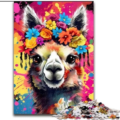 Puzzle mit Blumenmotiv „Alpaka“ 1000 Teile für Erwachsene, Holzpuzzle für Teenager und Jugendliche, ideales Geburtstags, 50x75cm Puzzle mit Blumenmotiv „Alpaka“ 1000 Teile für Erwachsene, Holzpuzzle für Teenager und Jugendliche, ideales Geburtstags, 50x75cm von LYXIANY