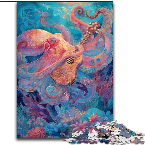 Puzzle mit Gitarre spielendem Oktopus, 1000 Teile, für Erwachsene und Jugendliche, anspruchsvolles Spiel und Lernspiel für die ganze Familie zum Geburtstag, Weihnachten (26x38cm) von LYXIANY