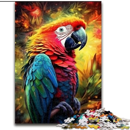 Puzzle mit Tieren, Vögeln und Papageien für Erwachsene, 1000-teiliges Holzpuzzle, perfekt als Geburtstags-, Weihnachts, Größe 50x75cm von LYXIANY