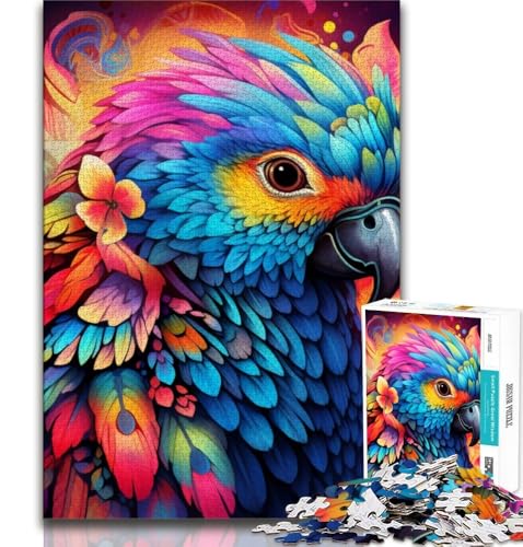 Puzzle mit Tieren, Vögeln und Papageien für Teenager, Lernspiel, Herausforderungsspielzeug, ganze Familie (50x75cm) von LYXIANY