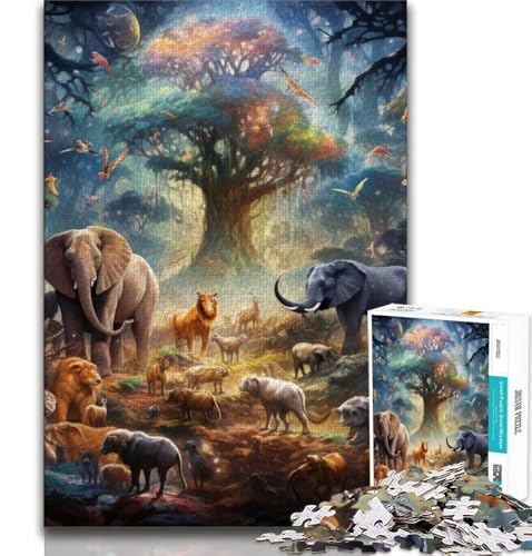 Puzzle mit afrikanischen Tieren für Teenager, anspruchsvolles Spielzeug, jedes Teil ist einzigartig – anspruchsvolles Familienspiel (50x75cm) von LYXIANY