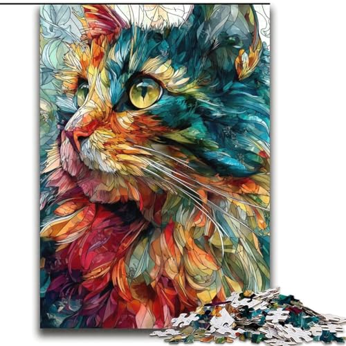 Puzzle zum Ausmalen von Katzen für Erwachsene, 2000 Teile, schwierig, Familienspiel, Stressabbau, schwierige Herausforderung, tolle Geschenke und Spielzeuge (70x100cm) von LYXIANY