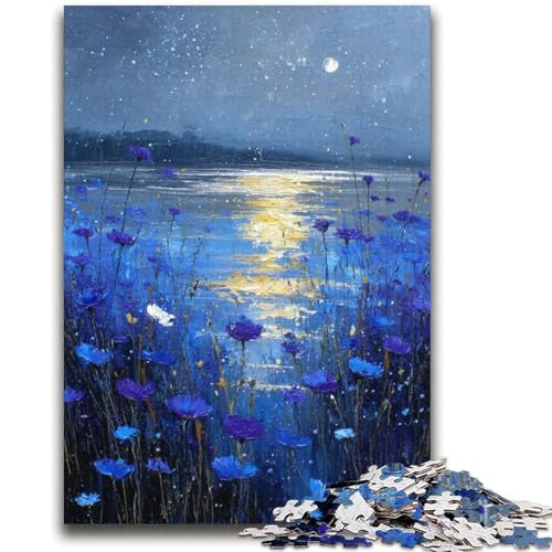 Puzzle zum Malen von Kornblumen für Erwachsene und Jugendliche, anspruchsvolles Spielzeug, jedes Teil ist einzigartig – anspruchsvolles Familienspiel (38x52cm) von LYXIANY