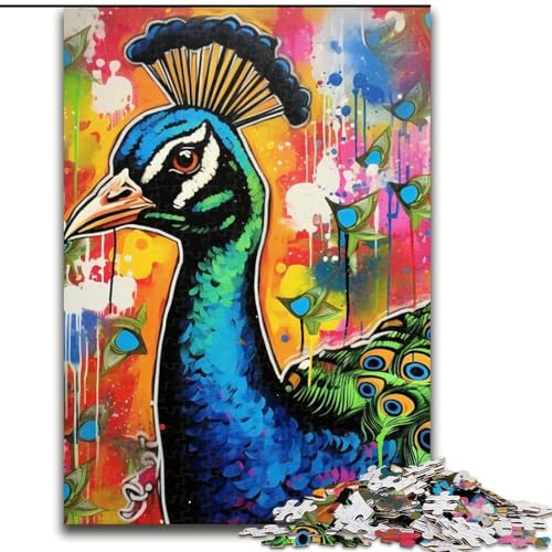 Puzzles, Pfauen-Graffiti-Malerei, Karton, 26x38cm, anspruchsvolles Denkspiel, Familienaktivität, Heimdekoration Puzzles, Pfauen-Graffiti-Malerei, Karton, 26x38cm, anspruchsvolles Denkspiel, Familienaktivität, Heimdekoration von LYXIANY