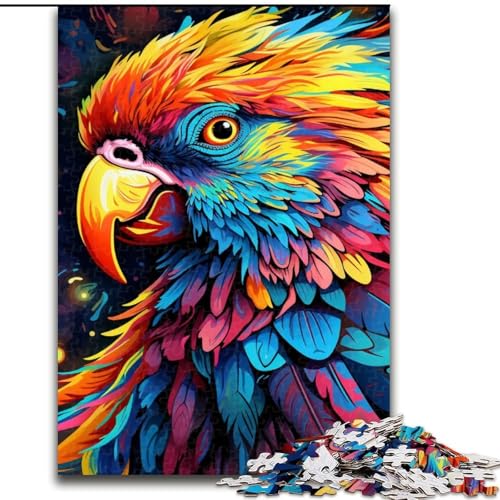 Puzzles, farbenfrohe Kunst, Papageien-Puzzles für Erwachsene, Größe: 50x75cm, farbenfrohe Heimdekoration und interaktives Familienspiel von LYXIANY