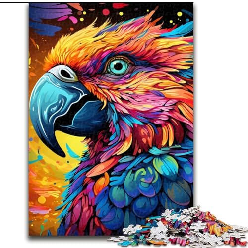 Puzzles, farbenfrohe Kunst, Papageien-Puzzles für Erwachsene, Größe: 50x75cm, farbenfrohe Heimdekoration und interaktives Familienspiel von LYXIANY