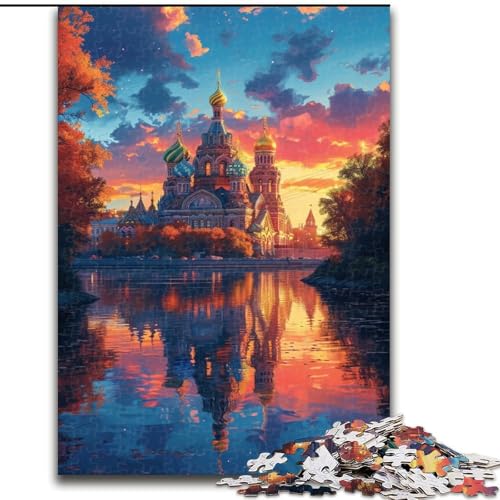 Puzzles Das farbenfrohe Taj Mahal aus Holz für Erwachsene, Größe 50x75cm, Eltern, Partner, Freunde – ab 14 Jahren von LYXIANY