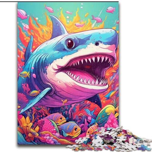 Puzzles Niedlicher Hai aus Pappe, 26x38cm, anspruchsvolles Denkspiel, Familienaktivität, Heimdekoration Puzzles Niedlicher Hai aus Pappe, 26x38cm, anspruchsvolles Denkspiel, Familienaktivität, Heimdekoration von LYXIANY