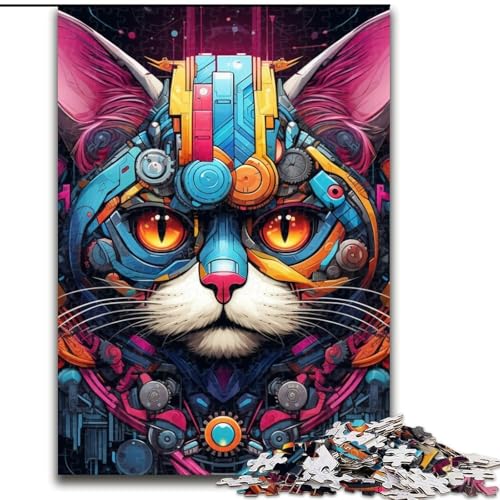 Puzzles Tech Cat aus Pappe, 26x38cm, anspruchsvolles Denkspiel, Familienaktivität, Heimdekoration Puzzles Tech Cat aus Pappe, 26x38cm, anspruchsvolles Denkspiel, Familienaktivität, Heimdekoration von LYXIANY