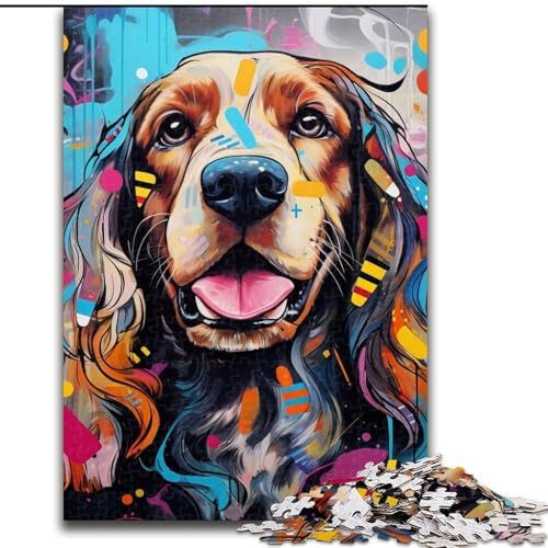 Puzzles für 1000 Teile, Cocker Spaniel-Graffiti-Puzzles für Erwachsene, 26x38cm, Denksportspiel, interaktives Familienspiel, geeignet für Kinder ab 14 Jahren Puzzles für 1000 Teile, Cocker Spaniel-Graffiti-Puzzles für Erwachsene, 26x38cm, Denksportspiel, interaktives Familienspiel, geeignet für Kinder ab 14 Jahren von LYXIANY