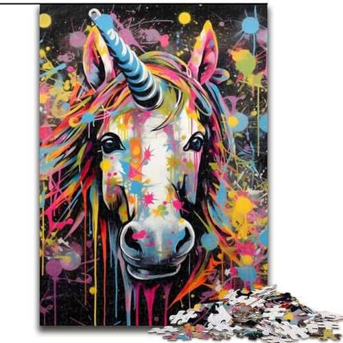 Puzzles für 1000 Teile, Graffiti-Malerei, Einhorn-Puzzles für Erwachsene, 26x38cm, Denksportspiel, interaktives Familienspiel, geeignet für Kinder ab 14 Jahren Puzzles für 1000 Teile, Graffiti-Malerei, Einhorn-Puzzles für Erwachsene, 26x38cm, Denksportspiel, interaktives Familienspiel, geeignet für Kinder ab 14 Jahren von LYXIANY