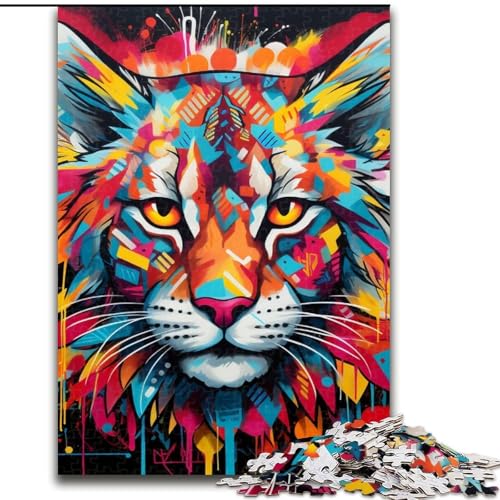 Puzzles für 1000 Teile, Lynx-Graffiti-Puzzles für Erwachsene, 50x75cm, Denksportspiel, interaktives Familienspiel, geeignet für Kinder ab 14 Jahren Puzzles für 1000 Teile, Lynx-Graffiti-Puzzles für Erwachsene, 50x75cm, Denksportspiel, interaktives Familienspiel, geeignet für Kinder ab 14 Jahren von LYXIANY