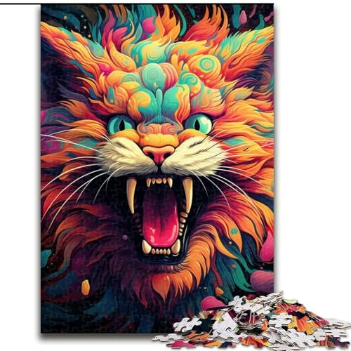 Puzzles für 1000 Teile, farbenfrohe Kunst, psychedelische Katzen-Puzzles für Erwachsene, 26x38cm, Denksportspiel, interaktives Familienspiel, geeignet für Kinder ab 14 Jahren Puzzles für 1000 Teile, farbenfrohe Kunst, psychedelische Katzen-Puzzles für Erwachsene, 26x38cm, Denksportspiel, interaktives Familienspiel, geeignet für Kinder ab 14 Jahren von LYXIANY