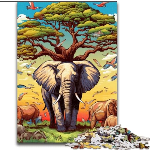 Puzzles für 1000 Teile, farbenfrohe Kunst-Elefanten-Puzzles für Erwachsene, 26x38cm, Denksportspiel, interaktives Familienspiel, geeignet für Kinder ab 14 Jahren Puzzles für 1000 Teile, farbenfrohe Kunst-Elefanten-Puzzles für Erwachsene, 26x38cm, Denksportspiel, interaktives Familienspiel, geeignet für Kinder ab 14 Jahren von LYXIANY