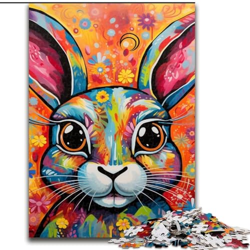 Puzzles für 1000 Teile, farbenfrohe Kunst-Kaninchen-Puzzles für Erwachsene, 50x75cm, Denksportspiel, interaktives Familienspiel, geeignet für Kinder ab 14 Jahren Puzzles für 1000 Teile, farbenfrohe Kunst-Kaninchen-Puzzles für Erwachsene, 50x75cm, Denksportspiel, interaktives Familienspiel, geeignet für Kinder ab 14 Jahren von LYXIANY