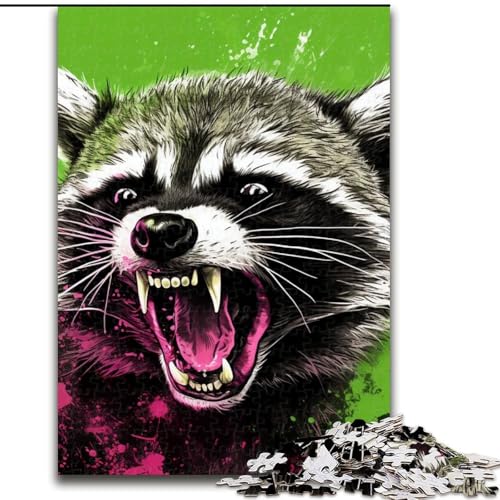 Puzzles für 1000 Teile, farbenfrohe Kunst-Waschbär-Puzzles für Erwachsene, 50x75cm, Denksportspiel, interaktives Familienspiel, geeignet für Kinder ab 14 Jahren Puzzles für 1000 Teile, farbenfrohe Kunst-Waschbär-Puzzles für Erwachsene, 50x75cm, Denksportspiel, interaktives Familienspiel, geeignet für Kinder ab 14 Jahren von LYXIANY