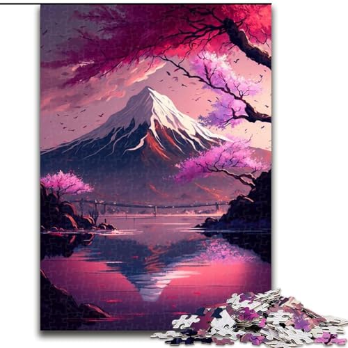 Puzzles für 1000 Teile, japanische Kirschblüten, Kartonpuzzles, Größe 38x26cm, anspruchsvolles DIY-Denkspiel, perfektes Familienspiel oder dekoratives Geschenk von LYXIANY