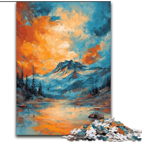 Puzzles für Erwachsene, 1000 Aquarell-Berge, interaktives Familienspiel, Familienaktivitätsspiel (Größe 26x38cm) von LYXIANY