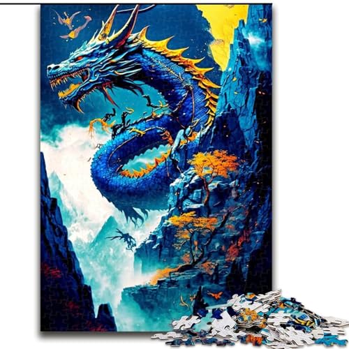 Puzzles für Erwachsene, 1000 Teile, Drachen-Holzpuzzle, Größe 50x75cm, Denksportaufgabe, interaktives Familienspiel, geeignet für Kinder ab 14 Jahren von LYXIANY