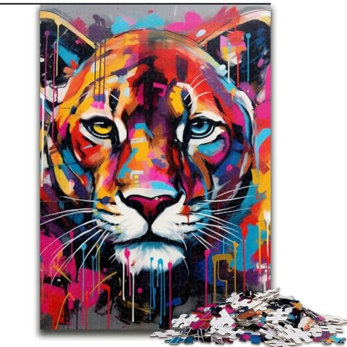 Puzzles für Erwachsene, Cougar-Graffiti-Puzzles für Erwachsene, Größe: 50x75cm, für Reiseliebhaber und Paare, anspruchsvolles Spielzeug von LYXIANY