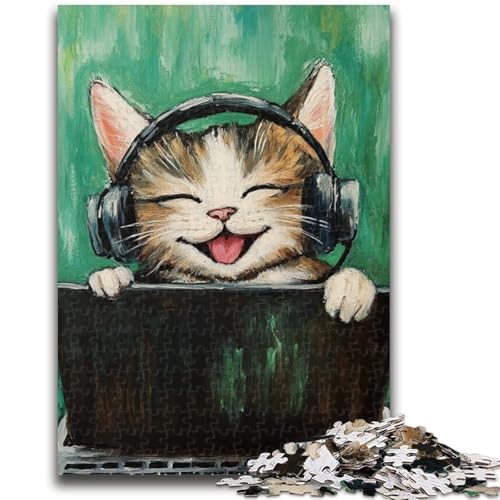 Puzzles für Erwachsene, Katze, die Musik hört, hilft dem Gehirn beim Training, süchtig machendes Spielzeug zur Förderung der Geduld, geeignet für Paare, 50x75cm Puzzles für Erwachsene, Katze, die Musik hört, hilft dem Gehirn beim Training, süchtig machendes Spielzeug zur Förderung der Geduld, geeignet für Paare, 50x75cm von LYXIANY