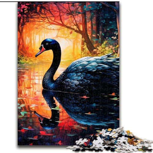 Puzzles für Erwachsene, Psychedelic Art Swan, Puzzles für Erwachsene, Größe: 50x75cm, für Reiseliebhaber und Paare, anspruchsvolles Spielzeug von LYXIANY