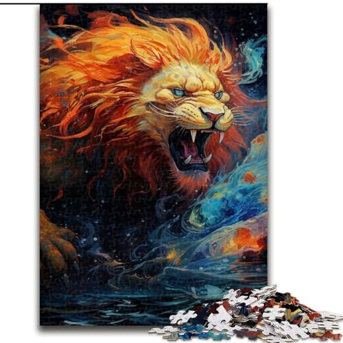 Puzzles für Erwachsene, Psychedelischer Löwe, Puzzles für Erwachsene, Größe: 50x75cm, für Reiseliebhaber und Paare, anspruchsvolles Spielzeug von LYXIANY