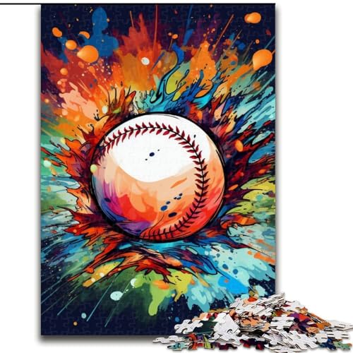 Puzzles für Erwachsene, farbenfrohe Baseball-Puzzles für Erwachsene, Größe: 50x75cm, für Reiseliebhaber und Paare, anspruchsvolles Spielzeug von LYXIANY
