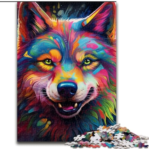 Puzzles für Erwachsene, farbenfrohe Husky-Puzzles aus Holz, Größe: 50x75cm, anspruchsvolles Denkspiel für Teenager, unterhaltsames interaktives Spiel für die ganze Familie von LYXIANY