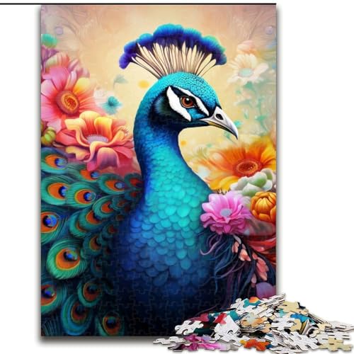 Puzzles für Erwachsene, farbenfrohe Pfauen-Puzzles für Erwachsene, Größe: 50x75cm, für Reiseliebhaber und Paare, anspruchsvolles Spielzeug von LYXIANY