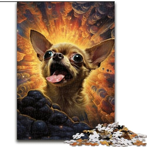 Puzzles für Erwachsene, farbenfrohes Chihuahua-Puzzle aus Holz, Größe: 50x75cm, anspruchsvolles Denkspiel für Teenager, unterhaltsames interaktives Spiel für die ganze Familie von LYXIANY