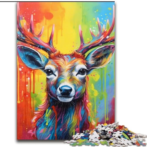 Puzzles für Erwachsene Art Moose Puzzles für Erwachsene Größe: 50x75cm Anspruchsvolles Denkspiel - Entspannendes Spielzeug für Teenager von LYXIANY
